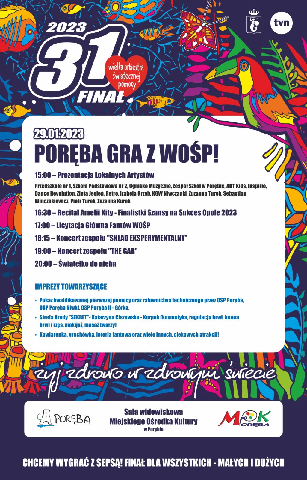Plakat WOSP - harmonogram imprezy